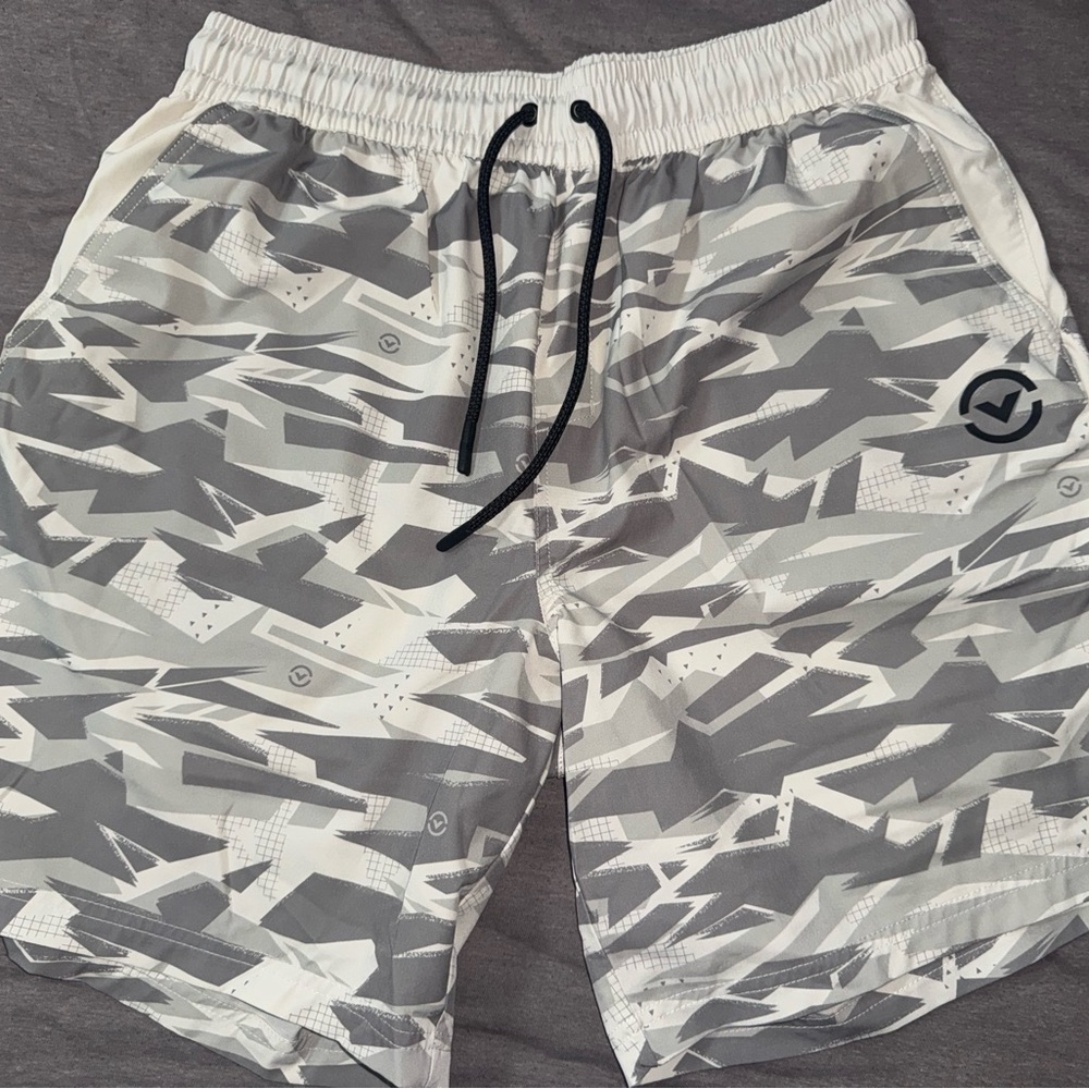 Virus Gray and Black Athletic Shorts